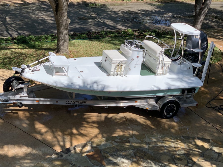 2007 New Water Curlew, 2013 Yamaha 150 with TRP lower unit, 2020 Aluminum Coastline Trailer, 2020, 2023 Minn Kota